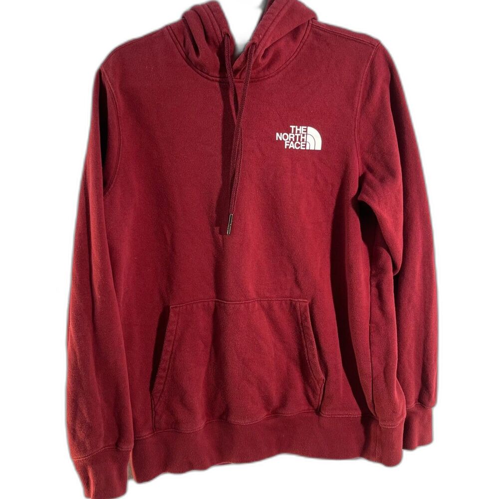 The North Face NSE Red Women Pullover Hoodie Sweatshirt Pocket Small